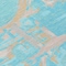 Homeroots 8' Teal Blue Aqua And Taupe Round Geometric Washable Indoor Outdoor Area Rug 589436 - alternate 5
