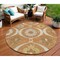 Homeroots 8' Orange Copper And Gray Round Medallion Washable Indoor Outdoor Area Rug 589640 - alternate 1