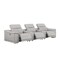 Homeroots 134" Light Gray Top Grain Leather Reclining USB Sofa And Storage 643717 - alternate 4