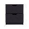Homeroots 19" Black Wood Two Drawer Nightstand 543691 - alternate 1
