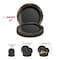 Smarty Had A Party 10" Black with Gold Vintage Rim Round Disposable Plastic Dinner Plates (120 Plates), 120PK 860BG-CASE - alternate 7