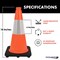 Traffic Kontrol 18in Traffic Safety Cone, 3Lbs, Orange, 6in Hi Intensity Reflective Collars, Bulk Pallet, 200PK TKTC-18-3-OR-1C-200 - alternate 3