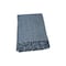 Homeroots 50" X 67" Denim Blue And Cream Cotton Blend Woven Plaid Throw Blanket with Fringe 632905 - alternate 1