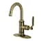 Kingston Brass One-Handle Single-Hole Bathroom Faucet with Deck Plate and Push Pop-Up Drain, Antique Brass KSD2213KL - alternate 1