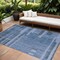 Homeroots 10' X 14' Navy Blue And Gray Striped Washable Indoor Outdoor Area Rug 602796 - alternate 1
