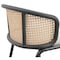 Leisuremod Ervilla Wicker Bar Stool with Fabric Seat and Black Powder Coated Steel Frame, Beige EBBL-31BG - alternate 3