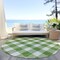 Homeroots 8' Green And Gray Round Plaid Washable Indoor Outdoor Area Rug 595387 - alternate 5