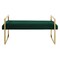 Homeroots 48" Hunter Green and Gold Upholstered Velvet Bench 530649 - alternate 4