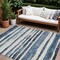 Homeroots 10' X 14' Denim Blue And Gray Striped Washable Indoor Outdoor Area Rug 605902 - alternate 1