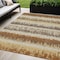 Homeroots 5' X 8' Brown Beige And Ivory Striped Washable Indoor Outdoor Area Rug 598365 - alternate 1