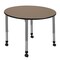 Regency Round Kee Height Adjustable Mobile Classroom Activity Table, 48 in W, 48 in L, Noble Oak TB48RNDNOAPCGY - alternate 1