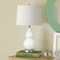 Homeroots 21" White Glass Gourd Table Lamp With White Drum Shade 524405 - alternate 3
