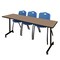 Regency Kobe Mobile T-Base Training Table W/ 2 M Stack Chairs, 84 in W, 24 in L, Noble Oak MKTRCC8424NO47BE - alternate 1