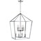 Jonathan Y Pagoda 20" 8-Light Classic Traditional Metal Cage Lantern LED Pendant, Chrome JYL7438C - alternate 8