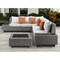 Homeroots Beige Polyester Modular L Shaped Four Piece Standard With Console And Toss Pillows 318798 - alternate 4