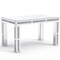 Homeroots 31" Silver Mirrored Glass And Faux Crystal Dining Table 632742 - alternate 3