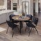 Regency Round Kahlo Breakroom Table W/ 4 M Stack Chairs, 36 in W, 36 in L, Noble Oak TPL36RNDNOBK47BK - alternate 4