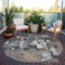 Homeroots 8' Taupe Gray And Beige Round Abstract Washable Indoor Outdoor Area Rug 599600 - alternate 5