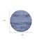 Homeroots 4' Denim Blue And Navy Blue Round Abstract Indoor Outdoor Area Rug 545951 - alternate 3