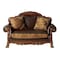 Homeroots 67in Brown And Redwood Faux Leather Loveseat and Toss Pillows 515739 - alternate 1