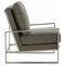 Leisuremod Jefferson Leather Modern Design Accent Armchair with Elegant Silver Frame, Grey JAS29GR-L - alternate 4