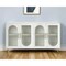 Homeroots 60" White Ribbed Texture Wood And Glass Sideboard with Four Doors 568417 - alternate 1