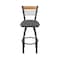 Holland Bar Stool Co Eleanor 25in Swivel Counter Stool with Pewter Finish, Medium Back and Graph Coal Seat 880 - alternate 5