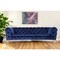 Homeroots 97" Blue Velvet Sofa With Gold Legs 480927 - alternate 3