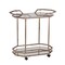 Homeroots 31in Champagne Iron and Mirrored Glass Octagonal Rolling Bar Cart 402583 - alternate 5