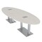 Skutchi Designs Oval Conference Table With Power Unit, 48 in W, 144 in L, Ivory HAR-OVL-48X144-DOU-K458-ESIL - alternate 1