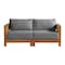 Alaterre Furniture Alaterre Barton Outdoor Loveseat with Gray Cushions for Patio or Poolside Natural Finish 80-BARTON-2SOFA-G - alternate 1