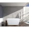 Kingston Brass 55" Acrylic Rectangular Double Ended Freestanding Tub with Drain and Integrated Seat, Glossy White VTSQ553226S - alternate 2