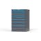 Strong Hold 8 drawer cabinet - (2x 2ft, 2x 3ft, 1x 4ft, 2x 5ft, 1x 6ft) - Blue accents - Keyed Alike S3044-PPAAS-0802FS - alternate 3