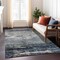 Homeroots 8' X 10' Navy Blue Gray And Black Abstract Washable Indoor Outdoor Area Rug 605964 - alternate 8