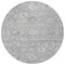 Homeroots 8' Gray And Silver Round Damask Washable Indoor Outdoor Area Rug 603505 - alternate 2