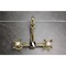 Kingston Brass Two-Handle Wall Mount Bridge Kitchen Faucet, Polished Brass KS1262AX - alternate 3