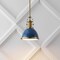 Jonathan Y Homer 10" 1-Light Modern Industrial Metal LED Dome Pendant, Navy/Brass Gold JYL9535G - alternate 3