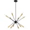 Vaxcel Ellis 12L Black and Brass Sputnik Mid-Century Modern Pendant Light P0375 - alternate 1