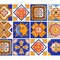 Homeroots 8" x 8" Blue and Gold Celestial Mosaic Peel and Stick Removable Tiles 400445 - alternate 3