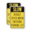 Signmission Slow - Reduce Speed When Entering Parking Lot, 12'' X 18'' 2 Signs, Heavy Gauge Aluminum, 2PK A-1218-2PACK-22889 - alternate 1