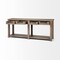 Homeroots 72" Brown Solid Wood Floor Shelf Console Table And Drawers 380220 - alternate 3