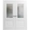 Sartodoors Solid French Double Doors 84 x 80in, Lucia 8822 White Silk W/ Frosted Glass LUCIA8822DD-WS-84 - alternate 5