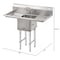 Koolmore 5 in. One compartment Stainless Steel Commercial Sink with Drainboards and Faucet SA151512-15B3FA - alternate 8