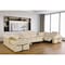 Homeroots Beige Italian Leather Power Reclining U Shaped Eight Piece Sectional With Console 634667 - alternate 8