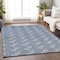 Homeroots 5' X 8' Navy Blue And Ivory Geometric Washable Indoor Outdoor Area Rug 595020 - alternate 4