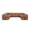 Homeroots Chestnut Italian Leather Power Reclining U Shaped Eight Piece Corner Sectional With Console 634686 - alternate 1
