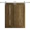 Sartodoors Modern Double Barn Door 48 x 84 inches, Ego 5014 Marble Oak, 13FT Silver Rail Track Set, Solid Pa EGO5014DB-S-DMR-4884 - alternate 1
