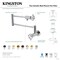 Kingston Brass Wall Mount Pot Filler Faucet with Knurled Handle, Matte Black KS4100RKZ - alternate 3