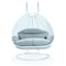 Leisuremod White Wicker Hanging 2 person Egg Swing Chair with Light Grey Cushions ESCW-57LGR - alternate 1
