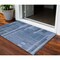 Homeroots 3' X 5' Navy Blue And Gray Striped Washable Indoor Outdoor Area Rug 602791 - alternate 1